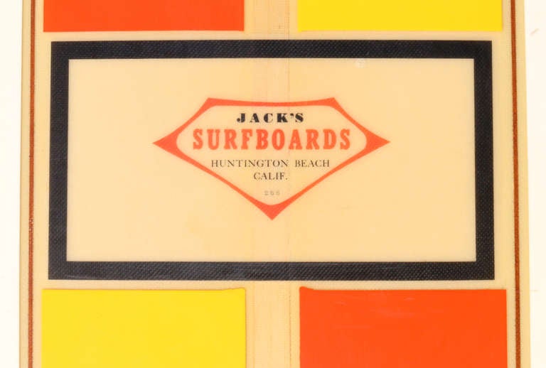 Brilliant Original Jack's Surfboard 1966 Huntington Beach California In Good Condition In Los Angeles, CA