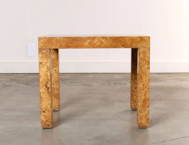 Mid-Century Modern Milo Baughman Burl Wood Side Table for Thayer-Coggin