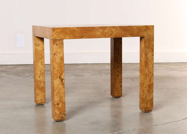 American Milo Baughman Burl Wood Side Table for Thayer-Coggin