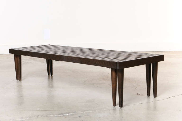 Brown Saltman Expandable Slat Coffee Table In Good Condition In Los Angeles, CA