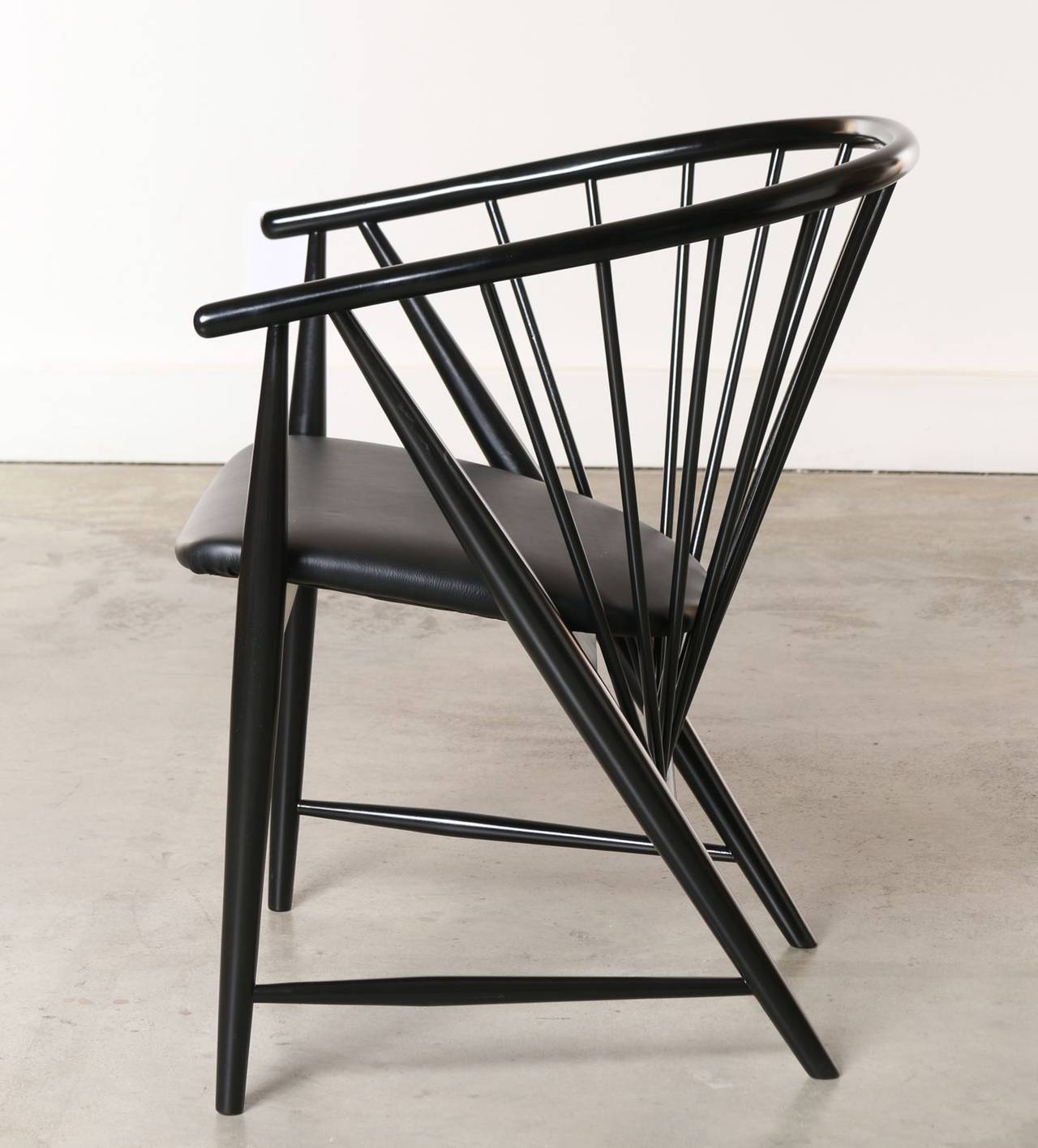 Mid-20th Century Sonna Rosen for Nassjo Stolfabrik, Sun Feather Spindle Chair Pair, Sweden, 1948 For Sale