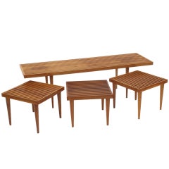 Coffee Table with Three Side Tables California Design