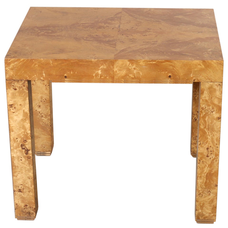 Milo Baughman Burl Wood Side Table for Thayer-Coggin