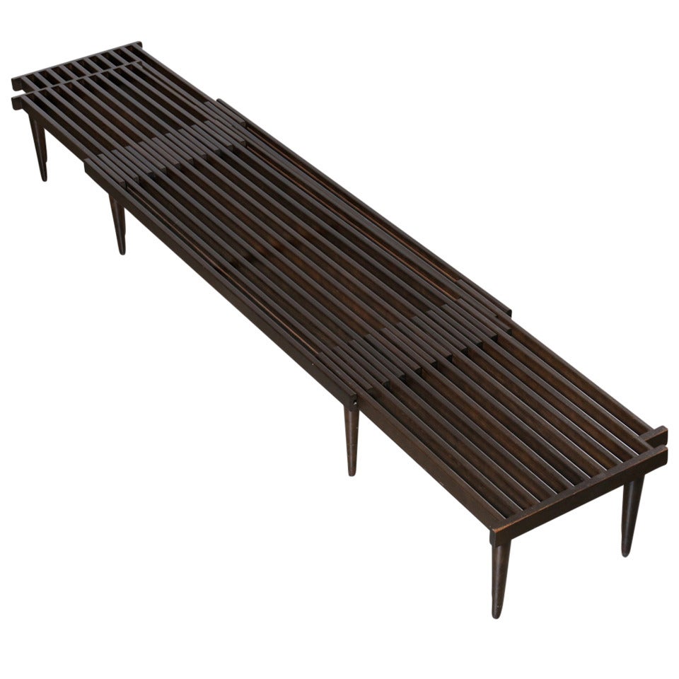 Brown Saltman Expandable Slat Coffee Table