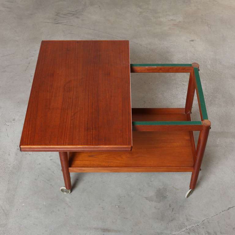 Scandinavian Modern Danish Teak Folding Flip Top Side or Cocktail Table, 1960's
