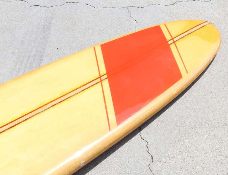 Mid-Century Modern 1960's Waikiki Custom Surfboard by Healthways