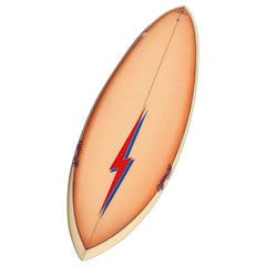 Rare and Beautiful Bobby Owens Lightning Bolt Surfboard, Late 1970s