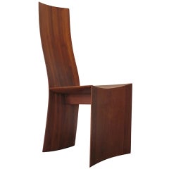 Handcrafted Wooden Side Chair, 1980s, California Design