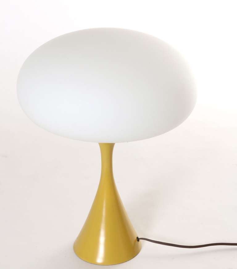 billy yellow metal mushroom table lamp