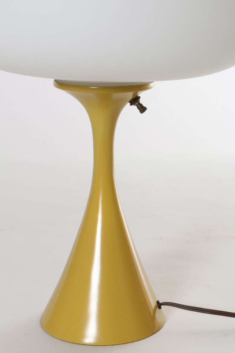 American 1960's Laurel Lamp Co Yellow Mushroom Table Lamp