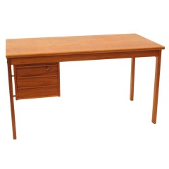 Danish Modern Teak Desk with Hide-a-way Storage, Lovig