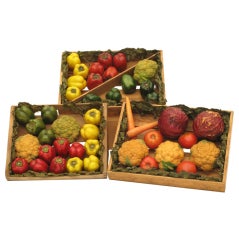 Solid Rubber Fruit and Vegetable Window Advertising Display, Set of 3