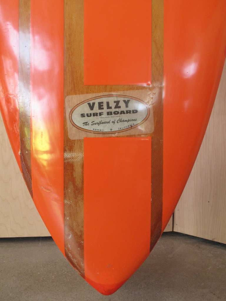 Mid-20th Century Dale Velzy Vintage Pintail Surfboard, 1950s