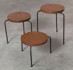 Luther Conover Teak Stacking Nesting Tables, Set of Three Luther Conover Teak Stacking Nesting Tables, Set of Three