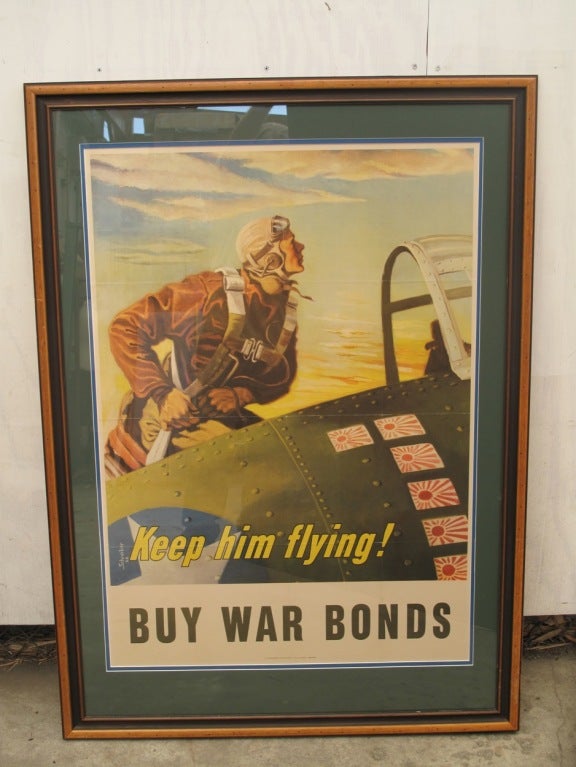 Buy War Bonds Original Vintage Poster, 1942, Keep Him Flying!
As a war poster 