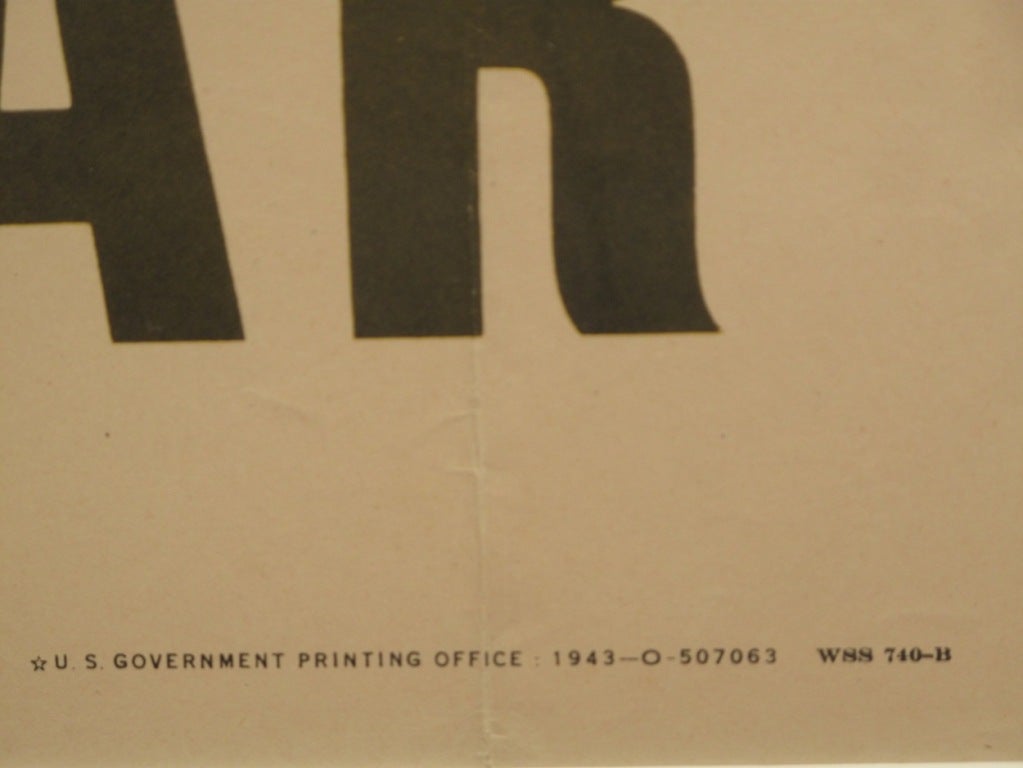 Mid-20th Century Buy War Bonds Original Vintage Poster, 1942, Keep Him Flying!