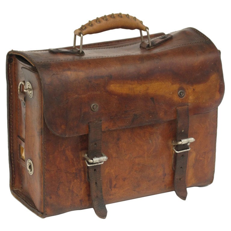 Brown Leather Craftsman Tool Case Satchel