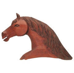 Horse Head Figure Hanging Wall Sculpture
