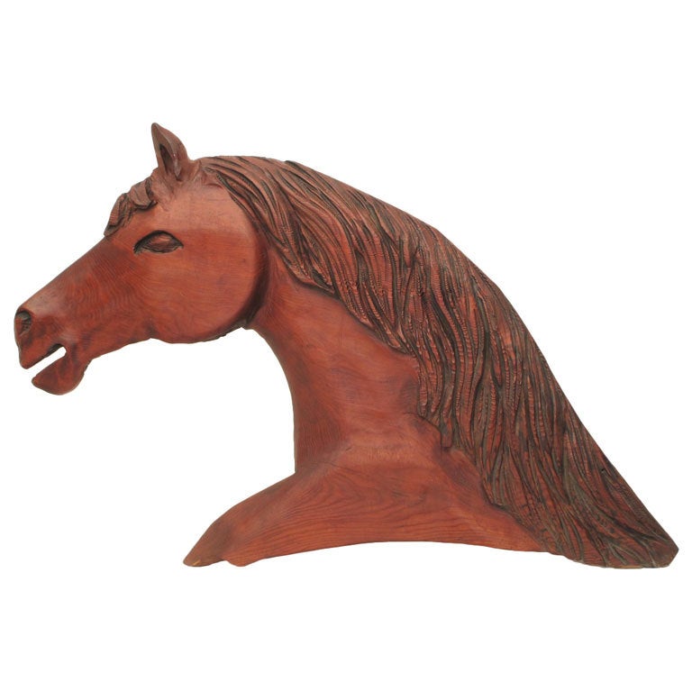Horse Head Figure Hanging Wall Sculpture at 1stdibs
