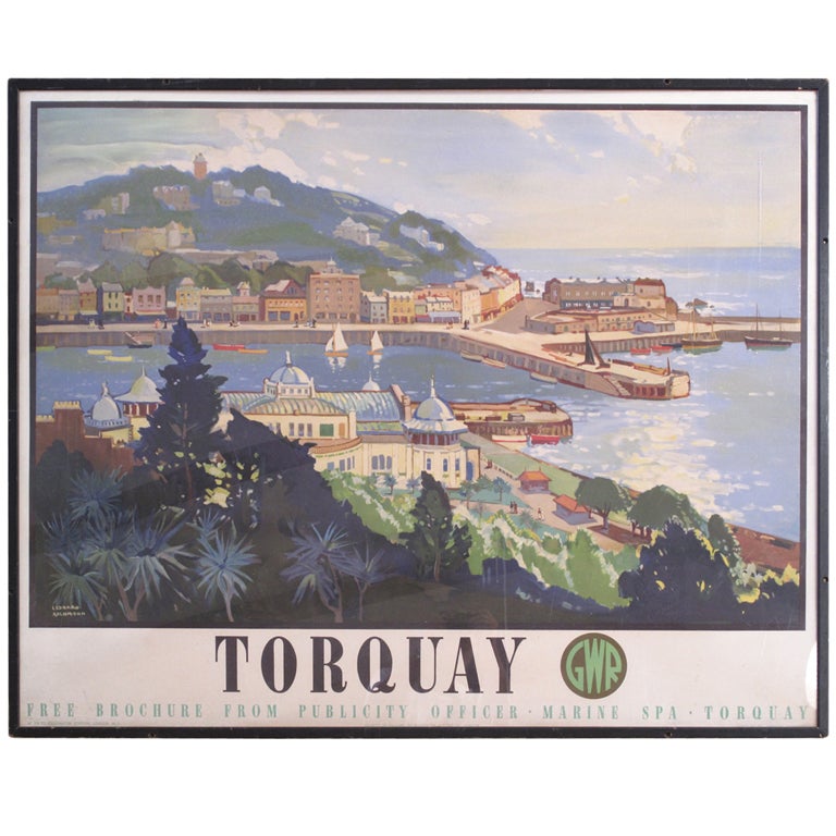 Torquay, England Great Western Railways, Travel Poster, circa 1947 For Sale