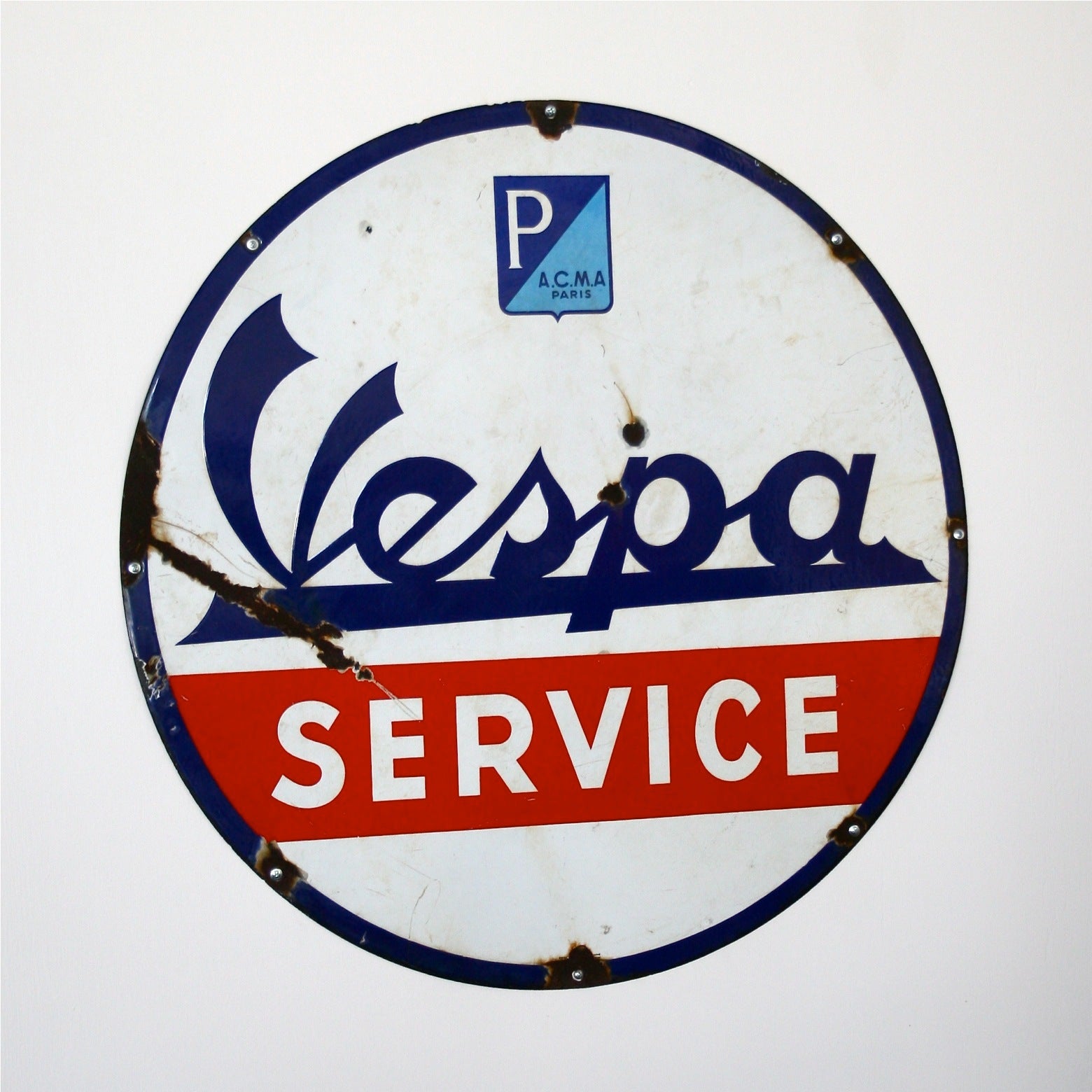 Original A.C.M.A. Paris Vespa Service Sign, 1950s Enamel For Sale at  1stDibs | vespa acma for sale, vespa sign, vespa service center