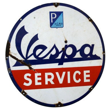 Original A.C.M.A. Paris Vespa Service Sign, 1950s Enamel For Sale at  1stDibs | vespa acma for sale, vespa sign, vespa service center