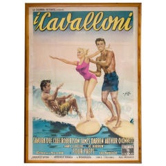 Giant Vintage Italian Surf Poster, i Cavalloni (Gidget)