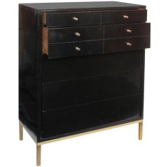 Black Lacquer Highboy Dresser, John Stuart