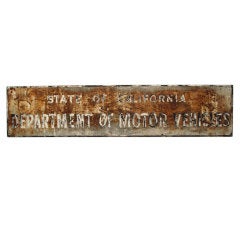 1960's State of California Dept. of Motor Vehicles Sign, Original