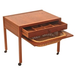 Retro Danish Teak Side Table Sewing Table