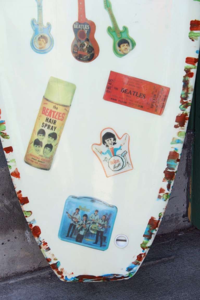 Collectible Beatles Tribute Surfboard In Good Condition In Los Angeles, CA