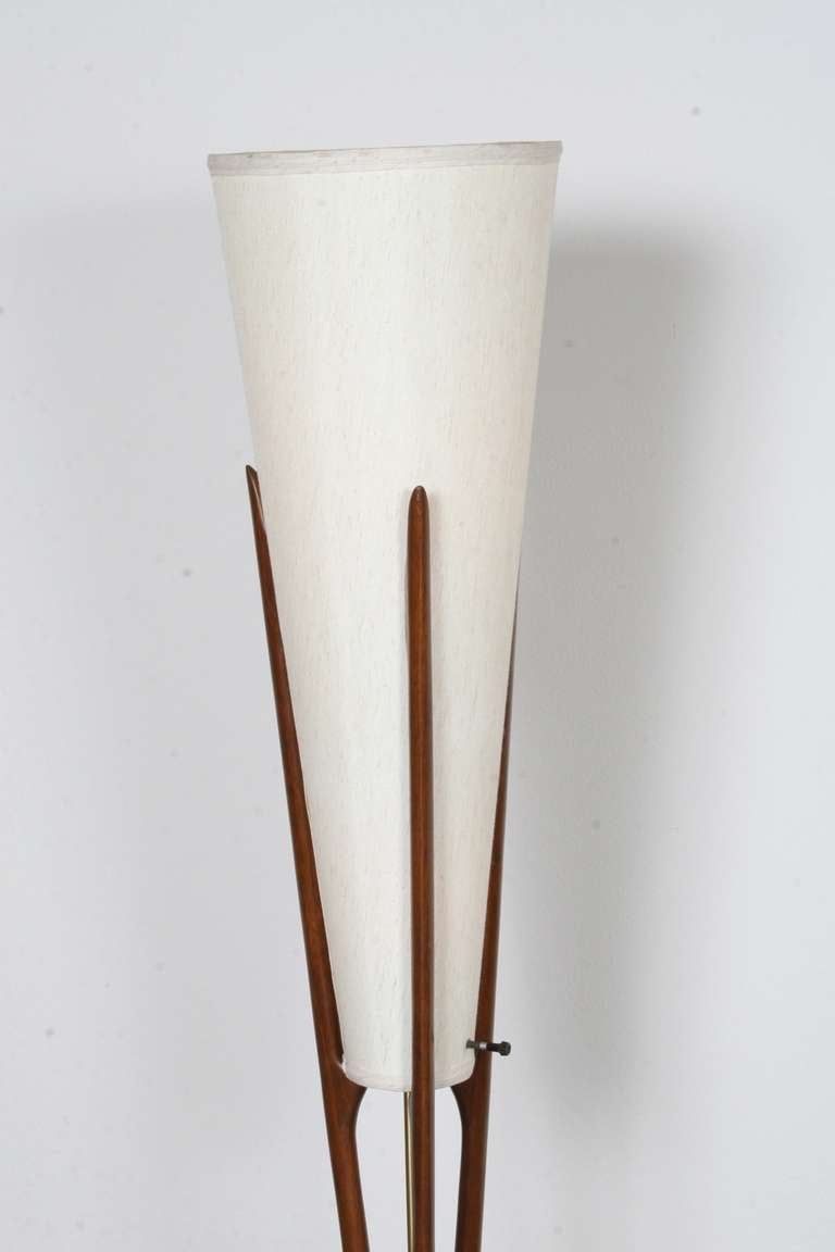 Danish Modern Sculptural Teak Floor Lamp In Good Condition In Los Angeles, CA