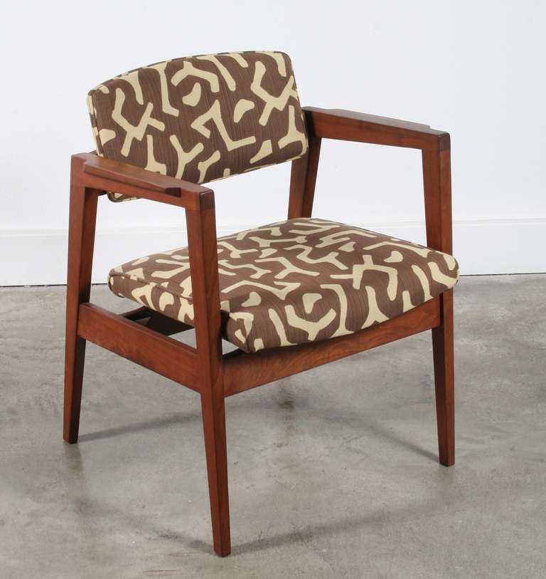 Mid-Century Modern W.H. Gunlocke Walnut Chairs, Set of 3