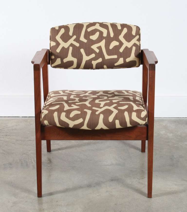 American W.H. Gunlocke Walnut Chairs, Set of 3