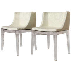 Pair of Lucite Mademoiselle Chairs by Philippe Starck Made in Italy