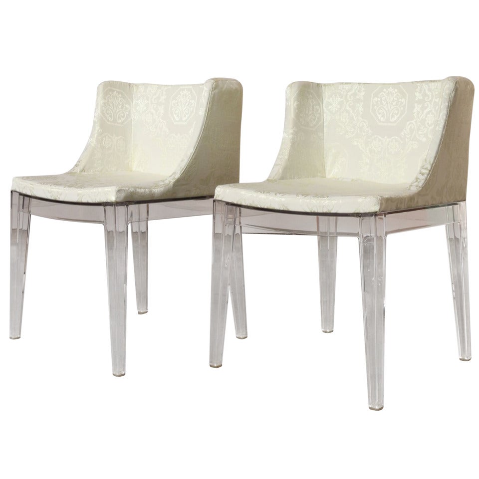Pair of Lucite Mademoiselle Chairs by Philippe Starck Made in Italy