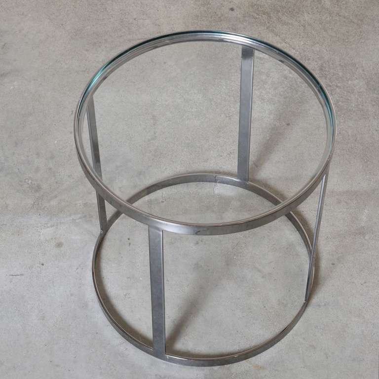 Mid-Century Modern Milo Baughman Chrome and Glass Side / Cocktail Table - multiples available