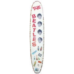 Vintage Collectible Beatles Tribute Surfboard