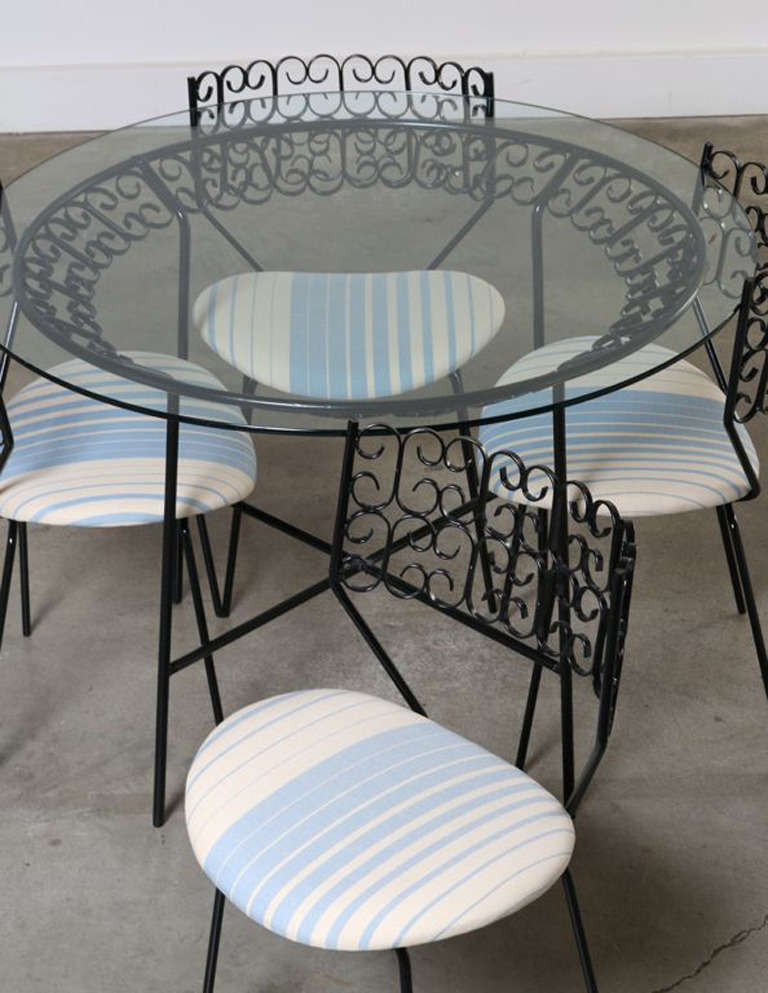 Iron Salterini Garden Table and Chairs, Maurizio Tempestini
