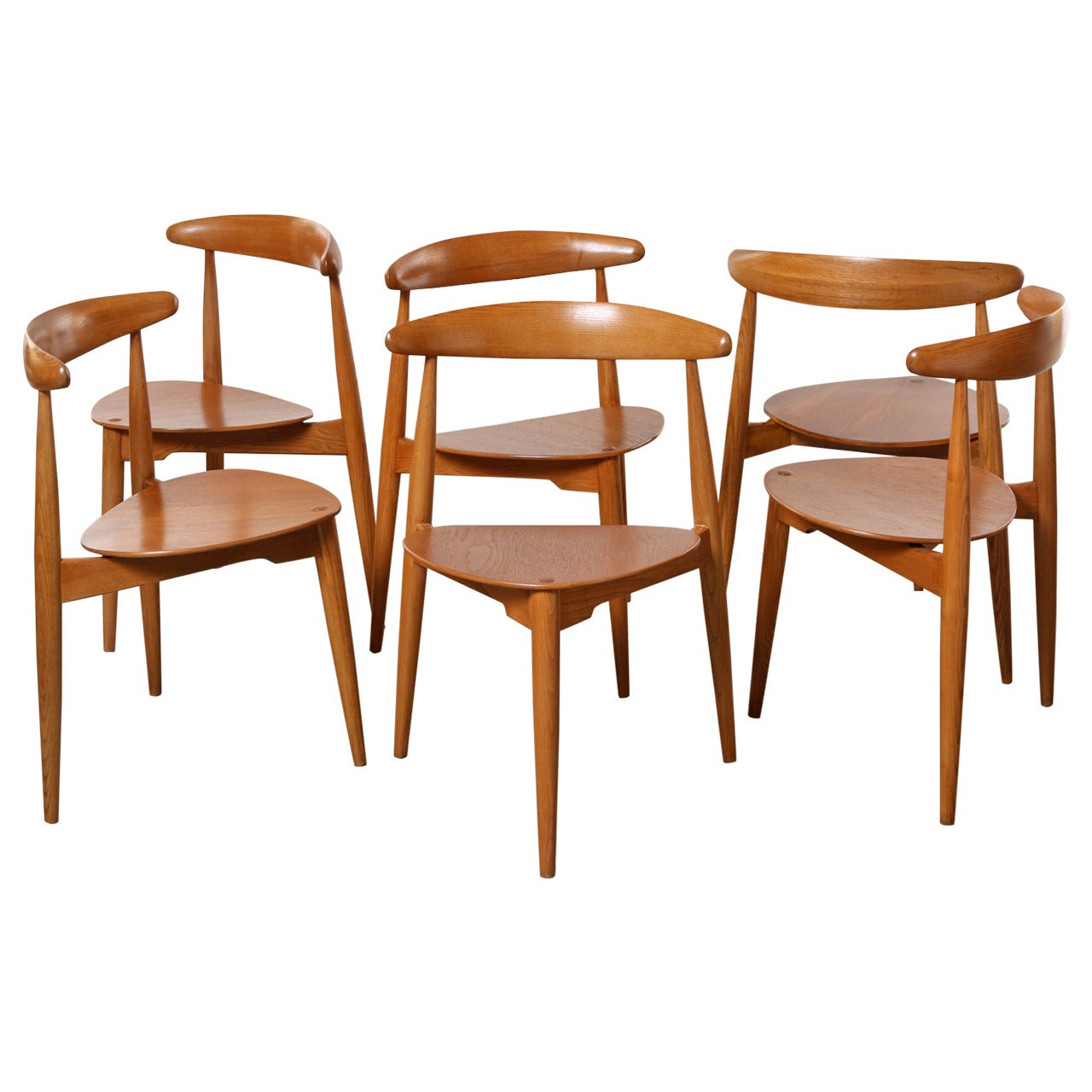 Hjerte Stol "Heart Chairs" by Hans Wegner for Fritz Hansen, Set of Six