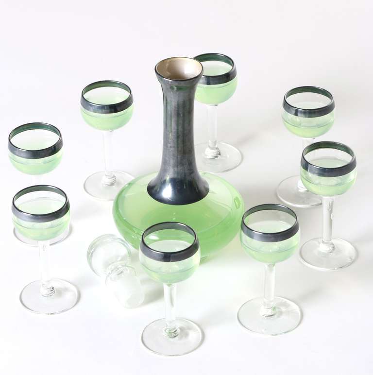 Absinthe Decanter and 8 Glass Set 3