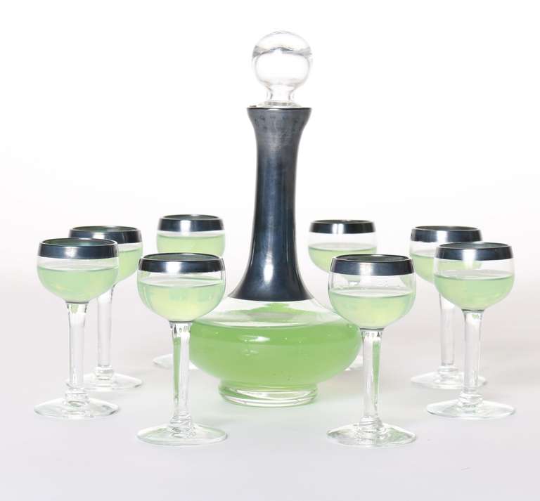 Absinthe Decanter and 8 Glass Set 2
