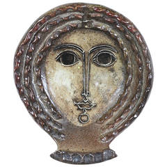 1950s Spanish Ceramic Wall Plaque by Alfaraz