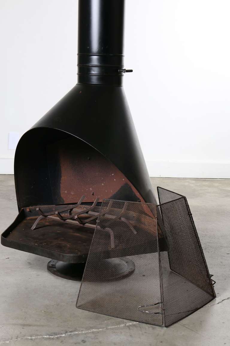 Wendell Lovett Mid-Century Modern Firehood Fireplace 1