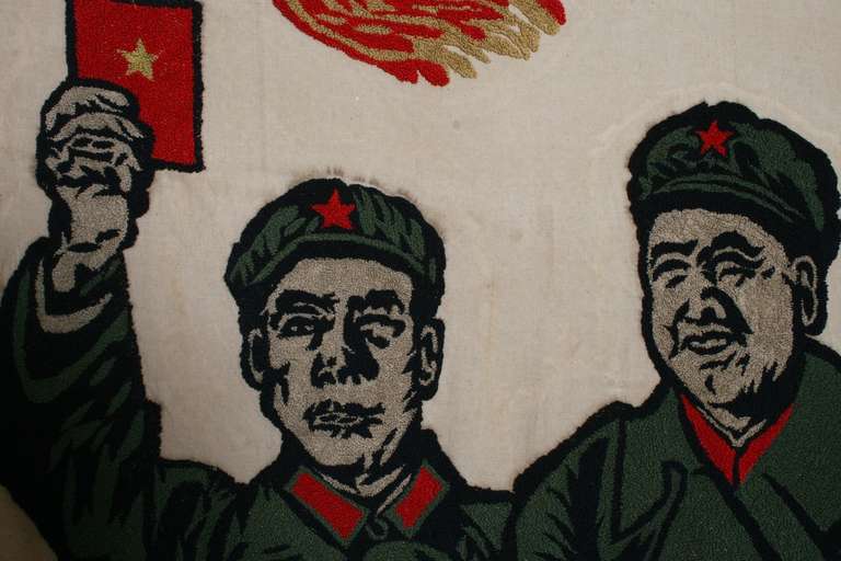 Giant Embroidered Mao Tse Tung Chinese Political Banner 1967 1