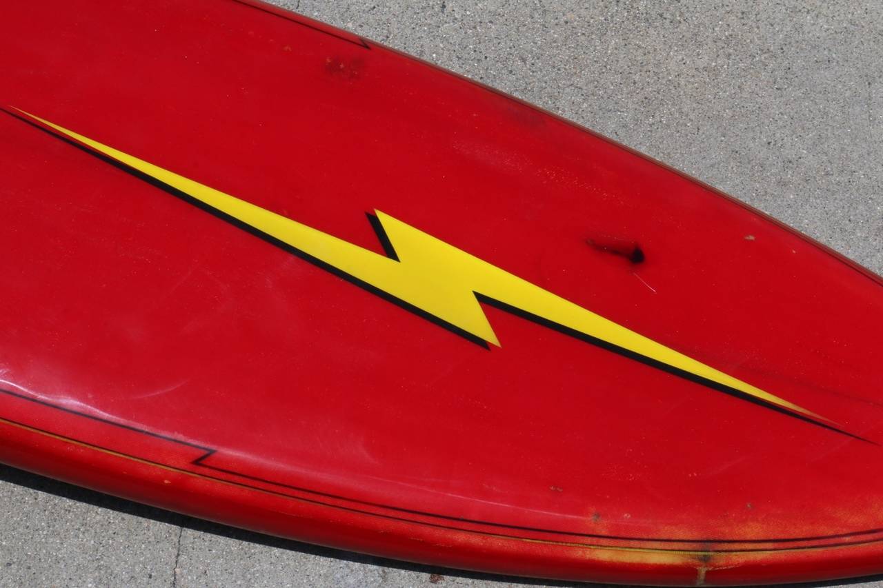 Mid-1970s Lightning Bolt Hawaii Surfboard by Ron Roush In Good Condition In Los Angeles, CA