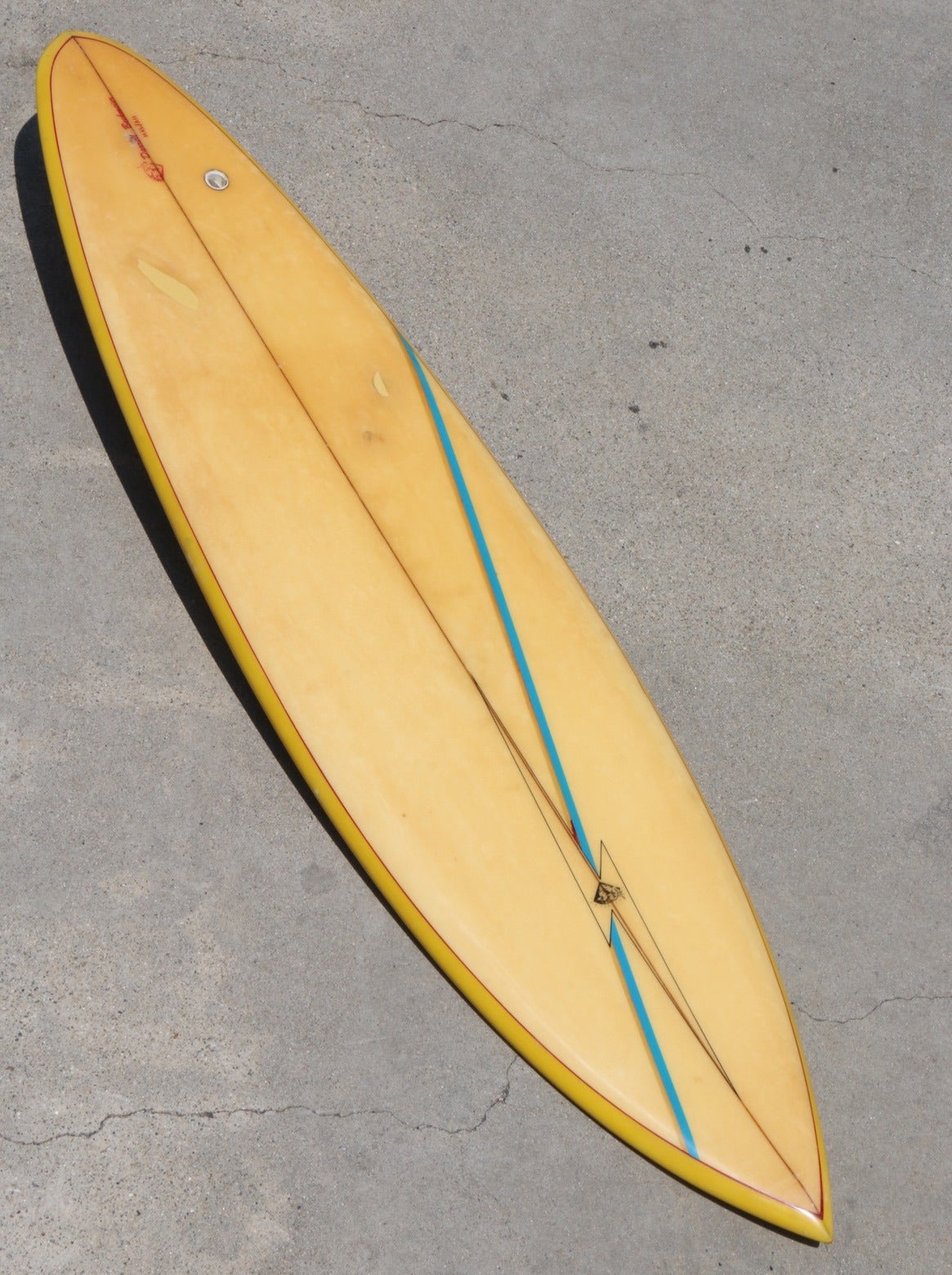 Original Yellow Lightning Bolt Surfboard by Darrell Beckmeier Hawaii