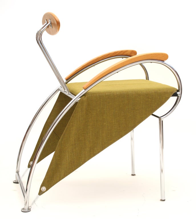 Massimo Iosa Ghini. 'Notorious' easy chair from the 'Dynamic Collection', designed in 1988.  Manufactured by Moroso, Milan Italy. Stunning lines.