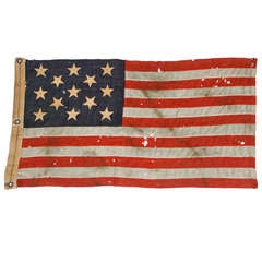 1912 United States Flag, 13 Hand Sewn Stars, 30" x 16"