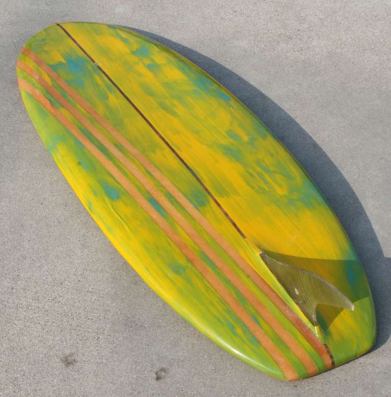 Mid-Century Modern 1960's Original Paipo Bellyboard by Jacks, Huntington Beach CA